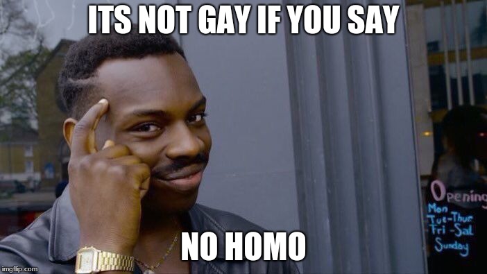 Roll Safe Think About It Meme | ITS NOT GAY IF YOU SAY; NO HOMO | image tagged in memes,roll safe think about it | made w/ Imgflip meme maker