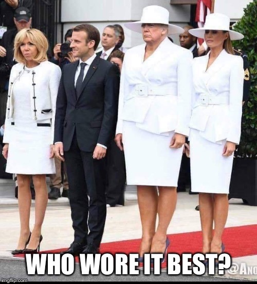 Who Wore It Best? | WHO WORE IT BEST? | image tagged in donald trump,melania trump,who wore it better,lol | made w/ Imgflip meme maker
