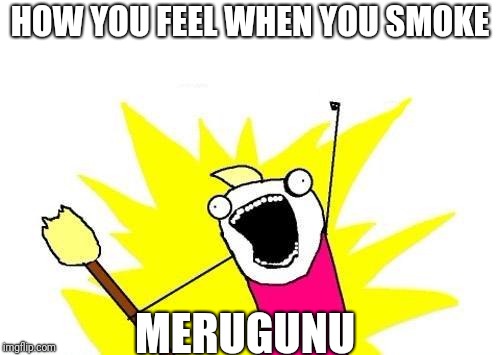 X All The Y | HOW YOU FEEL WHEN YOU SMOKE; MERUGUNU | image tagged in memes,x all the y | made w/ Imgflip meme maker