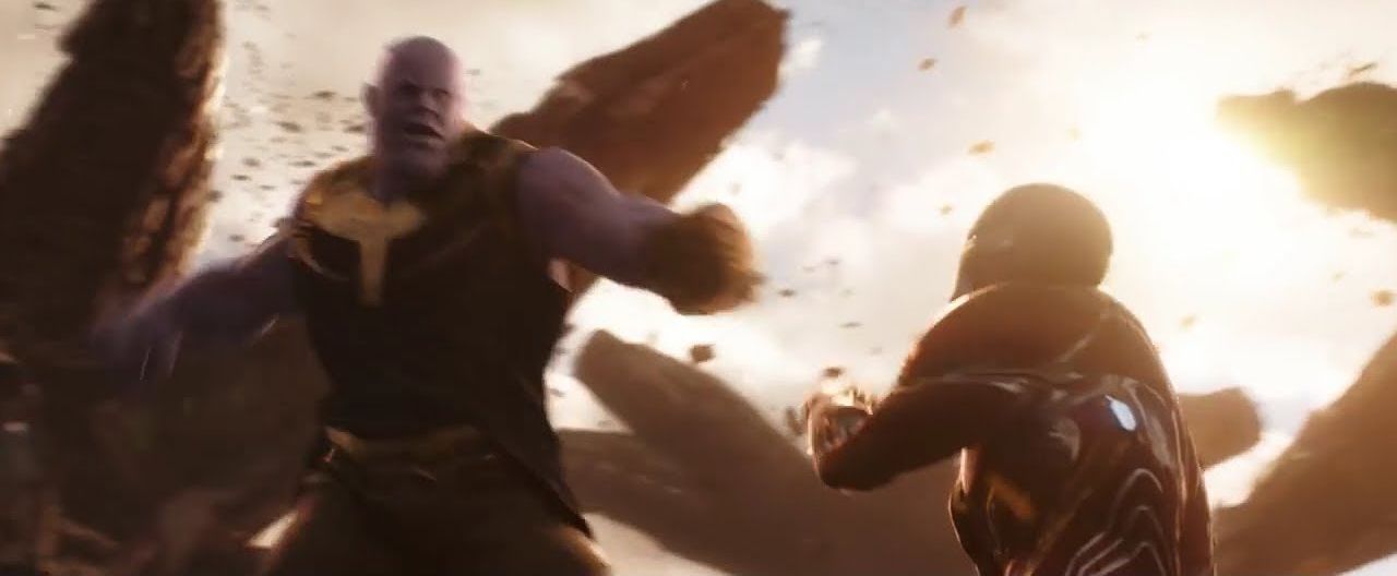 Thanos punching Ironman Blank Meme Template