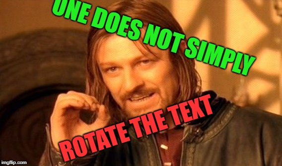 One Does Not Simply Meme | ONE DOES NOT SIMPLY; ROTATE THE TEXT | image tagged in memes,one does not simply | made w/ Imgflip meme maker
