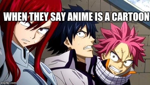 Anime is Not Cartoon | WHEN THEY SAY ANIME IS A CARTOON | image tagged in anime is not cartoon | made w/ Imgflip meme maker