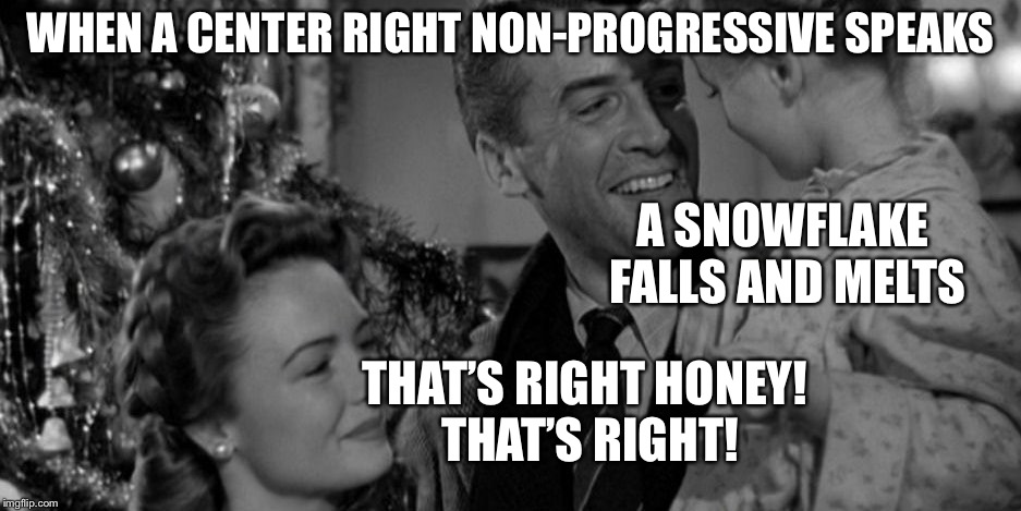 Ring that freedom bell! | WHEN A CENTER RIGHT NON-PROGRESSIVE SPEAKS; A SNOWFLAKE FALLS AND MELTS; THAT’S RIGHT HONEY! THAT’S RIGHT! | image tagged in an angel gets his wings,snowflakes,liberals,memes | made w/ Imgflip meme maker
