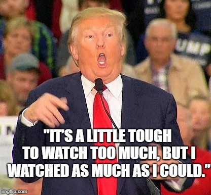 "IT’S A LITTLE TOUGH TO WATCH TOO MUCH, BUT I WATCHED AS MUCH AS I COULD.” | image tagged in vile | made w/ Imgflip meme maker