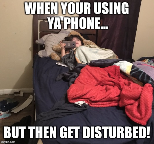 WHEN YOUR USING YA PHONE... BUT THEN GET DISTURBED! | image tagged in valerie | made w/ Imgflip meme maker