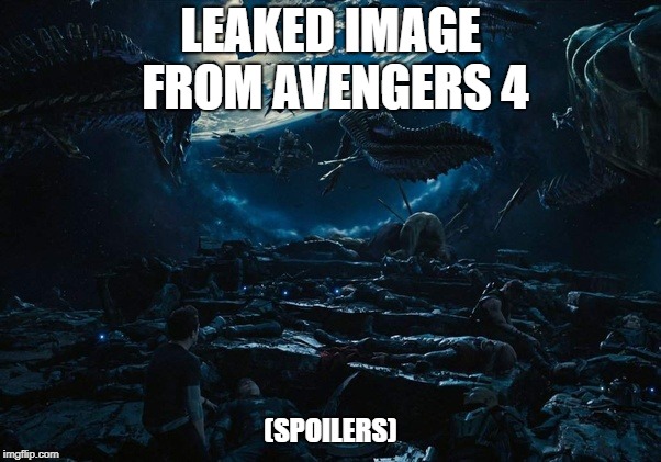 LEAKED IMAGE FROM AVENGERS 4; (SPOILERS) | image tagged in avengers dead | made w/ Imgflip meme maker