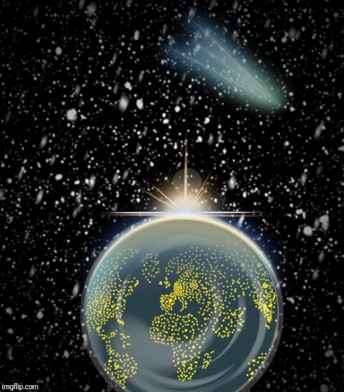 Made using Sketch | . | image tagged in world,space,lights,sun,comet | made w/ Imgflip meme maker