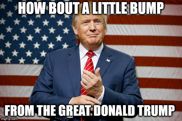 HOW BOUT A LITTLE BUMP; FROM THE GREAT DONALD TRUMP | made w/ Imgflip meme maker