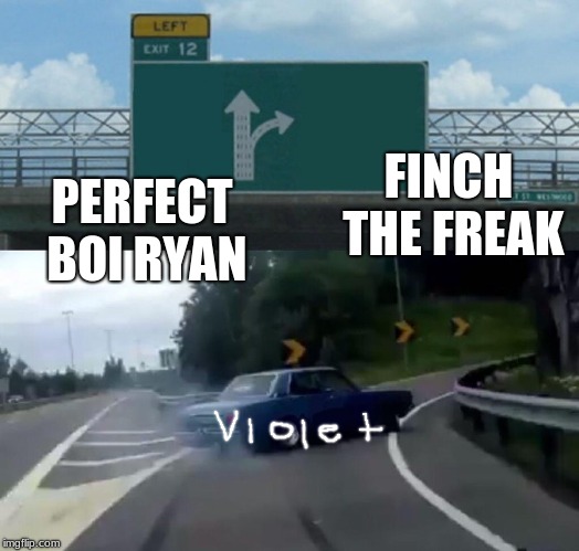 When you gotta choose between the two | PERFECT BOI RYAN; FINCH THE FREAK | image tagged in memes,left exit 12 off ramp | made w/ Imgflip meme maker