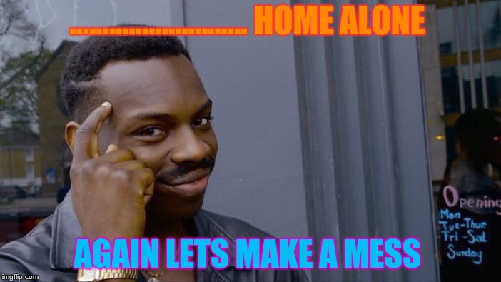 Roll Safe Think About It Meme | ........................... HOME ALONE; AGAIN LETS MAKE A MESS | image tagged in memes,roll safe think about it | made w/ Imgflip meme maker