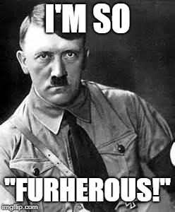 Adolf Hitler | I'M SO; "FURHEROUS!" | image tagged in adolf hitler | made w/ Imgflip meme maker