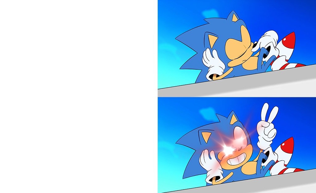 High Quality Sonic nani Blank Meme Template