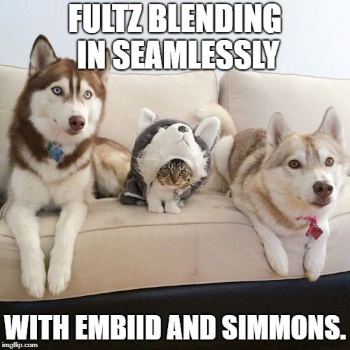 FULTZ BLENDING IN SEAMLESSLY; WITH EMBIID AND SIMMONS. | made w/ Imgflip meme maker