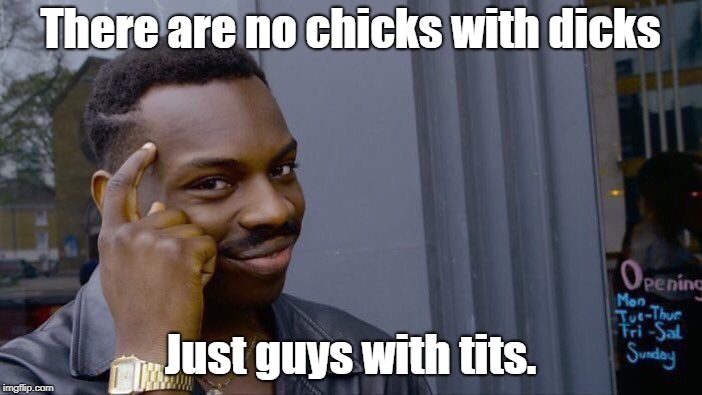Don't get it twisted. | There are no chicks with dicks; Just guys with tits. | image tagged in memes,roll safe think about it,libtards,transgender bathroom | made w/ Imgflip meme maker