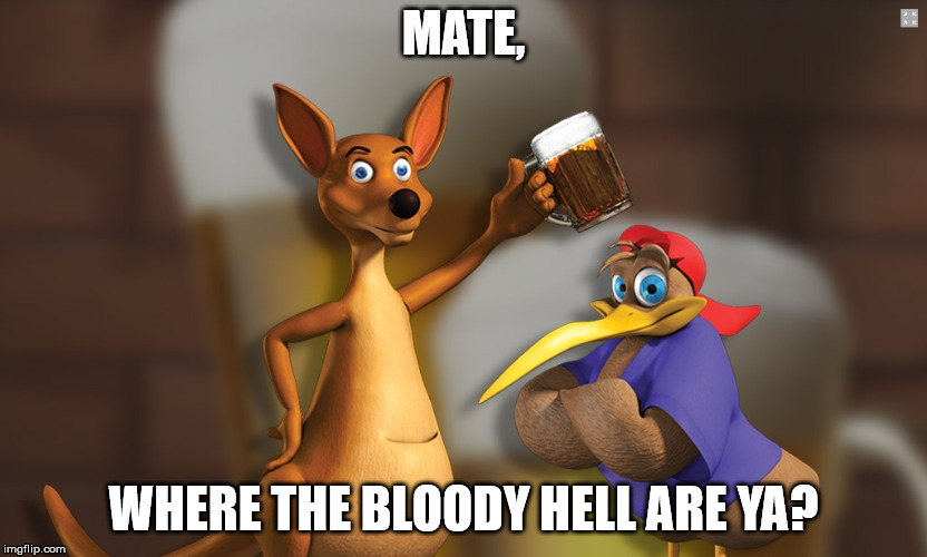 MATE, WHERE THE BLOODY HELL ARE YA? | made w/ Imgflip meme maker