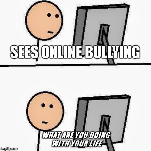stickman | SEES ONLINE BULLYING; WHAT ARE YOU DOING WITH YOUR LIFE | image tagged in stickman | made w/ Imgflip meme maker