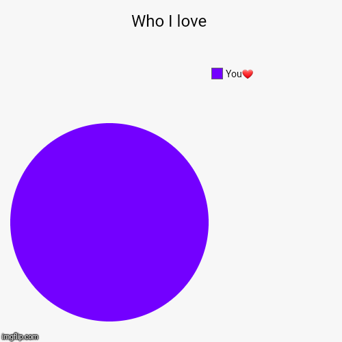 Who I love | You❤ | image tagged in funny,pie charts | made w/ Imgflip chart maker