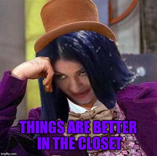 Creepy Condescending Mima | THINGS ARE BETTER IN THE CLOSET | image tagged in creepy condescending mima | made w/ Imgflip meme maker