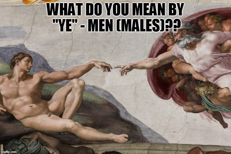 WHAT DO YOU MEAN BY "YE" - MEN (MALES)?? | made w/ Imgflip meme maker
