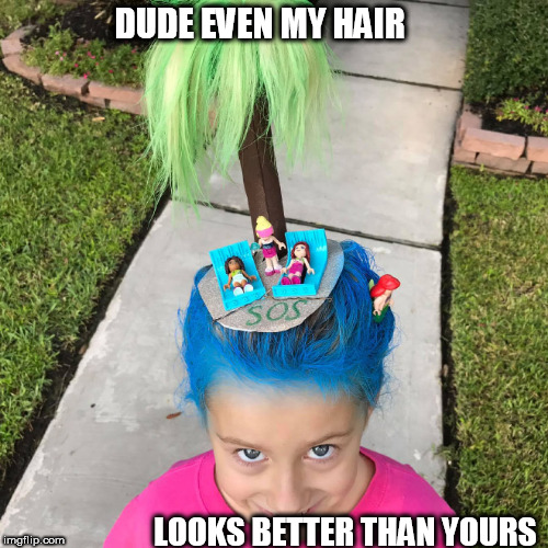 DUDE EVEN MY HAIR LOOKS BETTER THAN YOURS | made w/ Imgflip meme maker