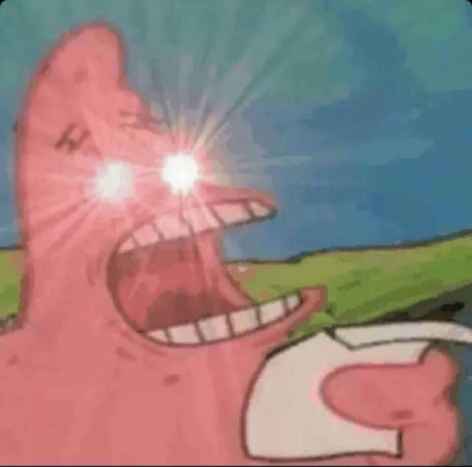 High Quality patrick star glowing eyes Blank Meme Template