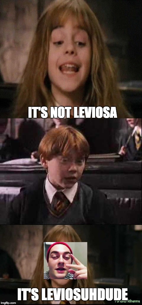 IT'S NOT LEVIOSA; IT'S LEVIOSUHDUDE | image tagged in success kid | made w/ Imgflip meme maker