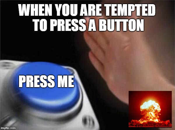 Blank Nut Button | WHEN YOU ARE TEMPTED TO PRESS A BUTTON; PRESS ME | image tagged in memes,blank nut button | made w/ Imgflip meme maker