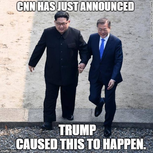 suck it cnn | image tagged in trump train,korea,peace,no more | made w/ Imgflip meme maker
