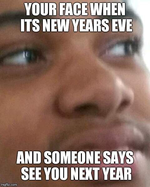 Cringe | YOUR FACE WHEN ITS NEW YEARS EVE; AND SOMEONE SAYS SEE YOU NEXT YEAR | image tagged in cringe | made w/ Imgflip meme maker