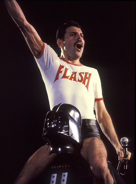 High Quality Freddie Mercury Riding Darth Vader Blank Meme Template