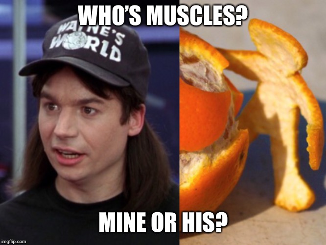 WHO’S MUSCLES? MINE OR HIS? | made w/ Imgflip meme maker