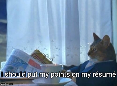 When you make over 10,000 points on IMGFLIP | I should put my points on my résumé | image tagged in memes,i should buy a boat cat | made w/ Imgflip meme maker