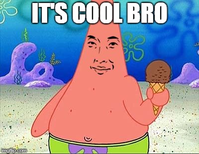 Dank Patrick | IT'S COOL BRO | image tagged in dank patrick | made w/ Imgflip meme maker