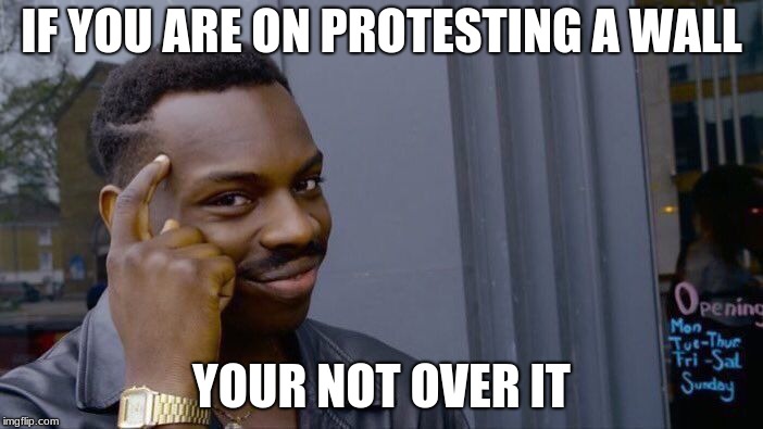 Roll Safe Think About It Meme | IF YOU ARE ON PROTESTING A WALL; YOUR NOT OVER IT | image tagged in memes,roll safe think about it | made w/ Imgflip meme maker