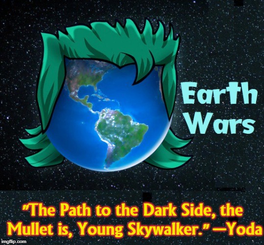 The Day the Earth Grew Hair | "The Path to the Dark Side, the Mullet is, Young Skywalker." ─Yoda | image tagged in vince vance,star wars,yoda,luke skywalker,the dark side,the mullet | made w/ Imgflip meme maker