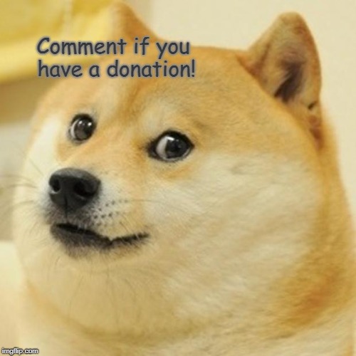 Doge Meme | Comment if you have a donation! | image tagged in memes,doge | made w/ Imgflip meme maker