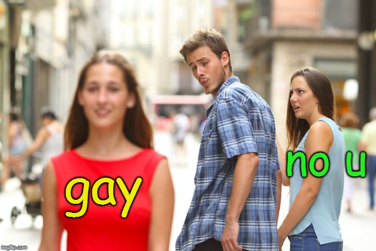 Distracted Boyfriend Meme | gay no u | image tagged in memes,distracted boyfriend | made w/ Imgflip meme maker