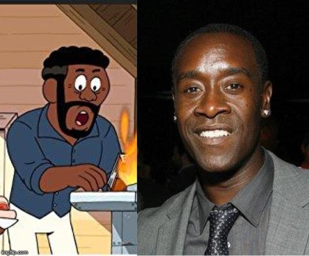 Why does Craig's dad from Craig Of The Creek remind me of Don Cheadle?  | image tagged in memes,cartoons,cartoon network,famous,craig of the creek,comparison | made w/ Imgflip meme maker