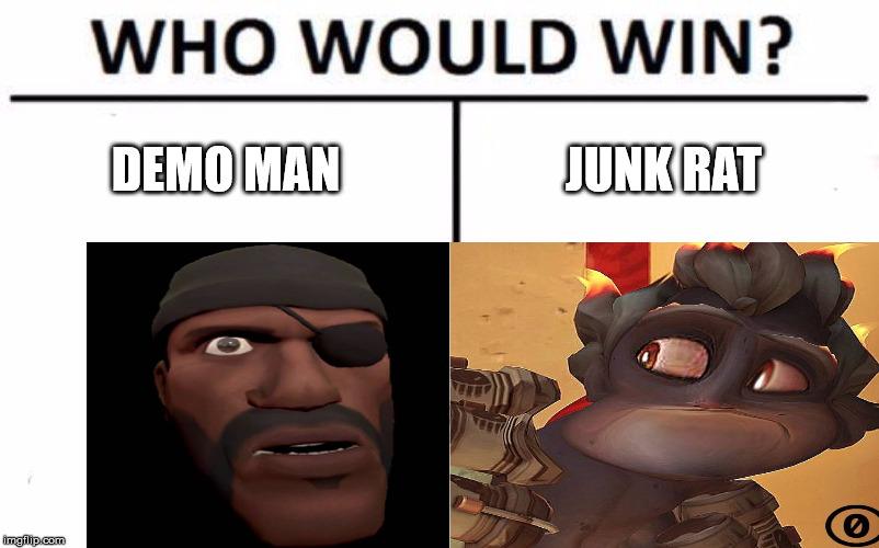 who would win | DEMO MAN; JUNK RAT | image tagged in who would win | made w/ Imgflip meme maker