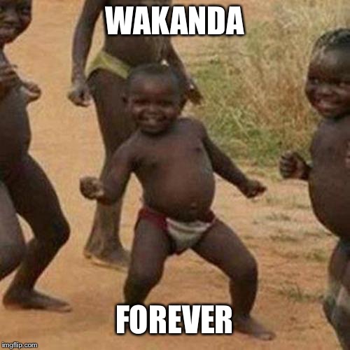 Third World Success Kid | WAKANDA; FOREVER | image tagged in memes,third world success kid | made w/ Imgflip meme maker