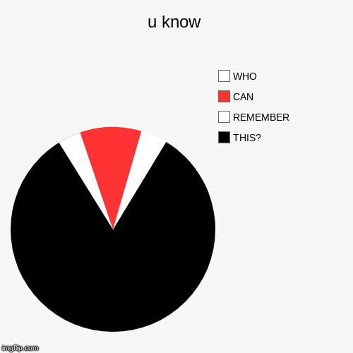 u know | THIS?, REMEMBER, CAN, WHO | image tagged in funny,pie charts | made w/ Imgflip chart maker