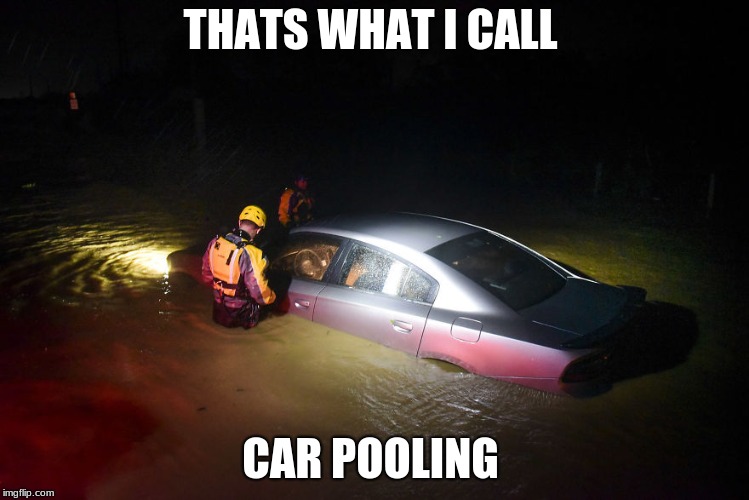 Flood car | THATS WHAT I CALL; CAR POOLING | image tagged in flood car | made w/ Imgflip meme maker