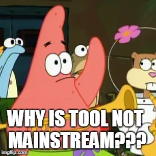 No Patrick Meme | WHY IS TOOL NOT MAINSTREAM??? | image tagged in memes,no patrick | made w/ Imgflip meme maker