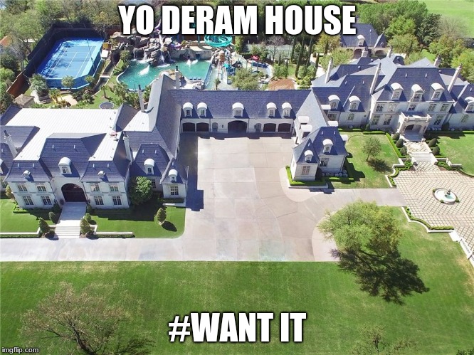 YO DERAM HOUSE; #WANT IT | image tagged in memes | made w/ Imgflip meme maker