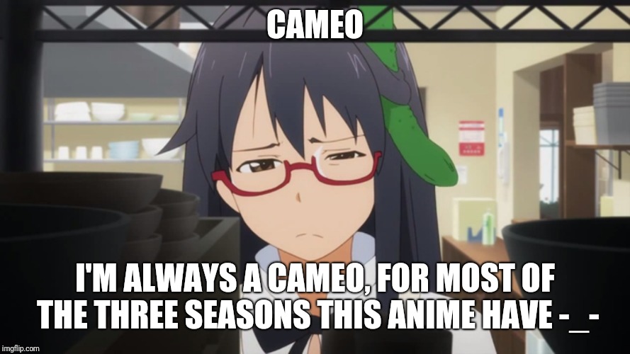 Basically Matsumoto | CAMEO; I'M ALWAYS A CAMEO, FOR MOST OF THE THREE SEASONS THIS ANIME HAVE -_- | image tagged in wagnaria,anime,animeme | made w/ Imgflip meme maker