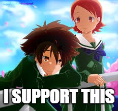 Tai x Sora | I SUPPORT THIS | image tagged in digimon | made w/ Imgflip meme maker