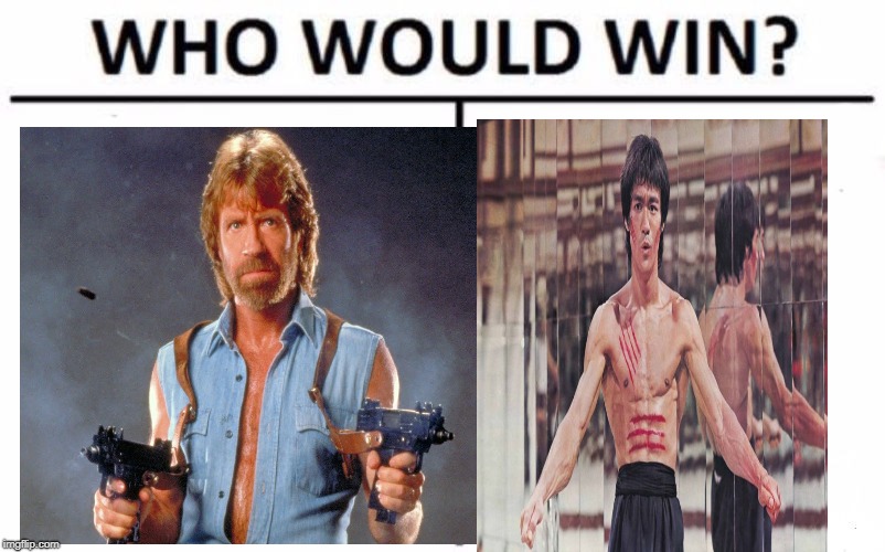 Clash Of The Titans | image tagged in who would win,chuck norris,bruce lee,god,memes | made w/ Imgflip meme maker