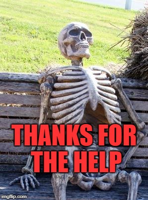 Waiting Skeleton Meme | THANKS FOR THE HELP | image tagged in memes,waiting skeleton | made w/ Imgflip meme maker