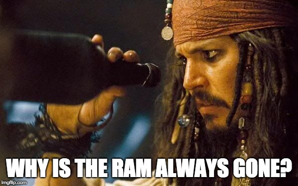 Jack Sparrow Rum Gone | WHY IS THE RAM ALWAYS GONE? | image tagged in jack sparrow rum gone | made w/ Imgflip meme maker