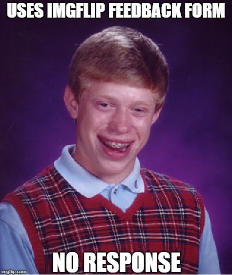 What Were You Expecting? | USES IMGFLIP FEEDBACK FORM; NO RESPONSE | image tagged in memes,bad luck brian | made w/ Imgflip meme maker